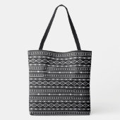 Aztec Shapes Pattern Grau Schwarz Tasche (Rückseite)