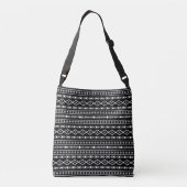 Aztec Shapes Pattern Grau Schwarz Tragetaschen Mit Langen Trägern (Rückseite)