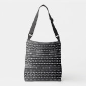 Aztec Shapes Pattern Grau Schwarz Tragetaschen Mit Langen Trägern (Vorderseite)