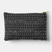 Aztec Shapes Pattern Grau Schwarz Zubehörtasche (Rückseite)