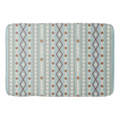 Aztec Shapes Pattern Rusts Cream Aquamarin-blau Badematte (Vorderseite)