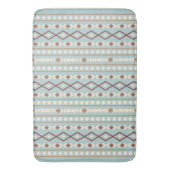 Aztec Shapes Pattern Rusts Cream Aquamarin-blau Badematte (Vorderseite Vertikal)