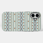 Aztec Shapes Pattern Rusts Cream Aquamarin-blau Case-Mate iPhone Hülle (Rückseite (Horizontal))