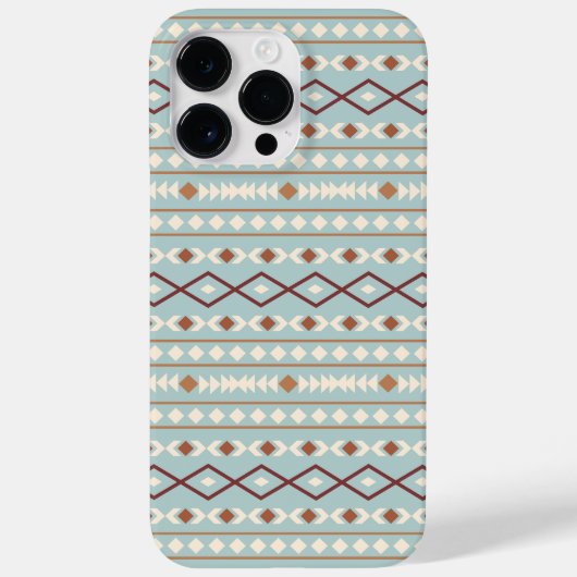 Aztec Shapes Pattern Rusts Cream Aquamarin-blau Case-Mate iPhone Hülle (Rückseite)