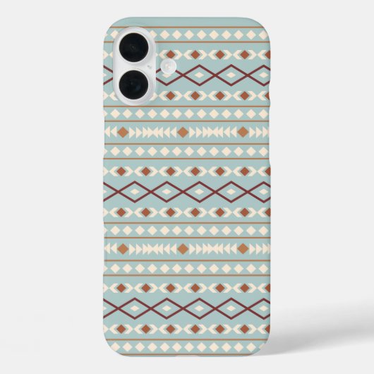 Aztec Shapes Pattern Rusts Cream Aquamarin-blau Case-Mate iPhone Hülle (Rückseite)