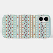 Aztec Shapes Pattern Rusts Cream Aquamarin-blau Case-Mate iPhone Hülle (Rückseite (Horizontal))