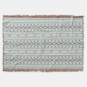 Aztec Shapes Pattern Rusts Cream Aquamarin-blau Decke (Vorderseite)
