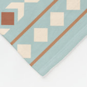 Aztec Shapes Pattern Rusts Cream Aquamarin-blau Fleecedecke (Ecke)