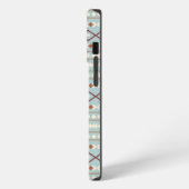 Aztec Shapes Pattern Rusts Cream Aquamarin-blau iPhone Hülle (Linke Seite)