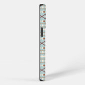 Aztec Shapes Pattern Rusts Cream Aquamarin-blau iPhone Hülle (Rechte Seite)