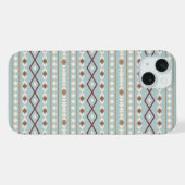 Aztec Shapes Pattern Rusts Cream Aquamarin-blau iPhone Hülle (Rückseite (Horizontal))