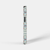 Aztec Shapes Pattern Rusts Cream Aquamarin-blau iPhone Hülle (Rechte Seite)