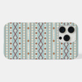 Aztec Shapes Pattern Rusts Cream Aquamarin-blau iPhone Hülle (Rückseite (Horizontal))