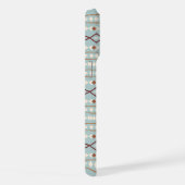 Aztec Shapes Pattern Rusts Cream Aquamarin-blau iPhone Hülle (Rechte Seite)