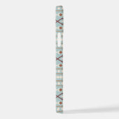 Aztec Shapes Pattern Rusts Cream Aquamarin-blau iPhone Hülle (Rechte Seite)