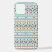 Aztec Shapes Pattern Rusts Cream Aquamarin-blau iPhone Hülle (Rückseite)
