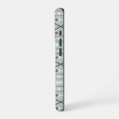 Aztec Shapes Pattern Rusts Cream Aquamarin-blau iPhone Hülle (Linke Seite)