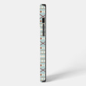 Aztec Shapes Pattern Rusts Cream Aquamarin-blau iPhone Hülle (Linke Seite)