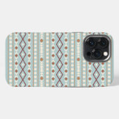 Aztec Shapes Pattern Rusts Cream Aquamarin-blau iPhone Hülle (Rückseite (Horizontal))