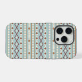 Aztec Shapes Pattern Rusts Cream Aquamarin-blau iPhone Hülle (Rückseite (Horizontal))