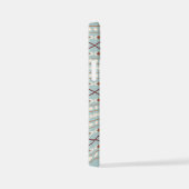 Aztec Shapes Pattern Rusts Cream Aquamarin-blau iPhone Hülle (Rechte Seite)