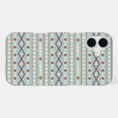 Aztec Shapes Pattern Rusts Cream Aquamarin-blau iPhone Hülle (Rückseite (Horizontal))