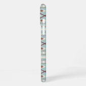 Aztec Shapes Pattern Rusts Cream Aquamarin-blau iPhone Hülle (Linke Seite)