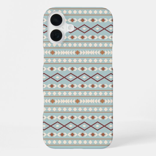 Aztec Shapes Pattern Rusts Cream Aquamarin-blau iPhone Hülle (Rückseite)