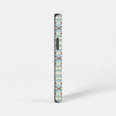 Aztec Shapes Pattern Rusts Cream Aquamarin-blau iPhone Hülle (Rechte Seite)