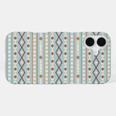 Aztec Shapes Pattern Rusts Cream Aquamarin-blau iPhone Hülle (Rückseite (Horizontal))