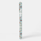 Aztec Shapes Pattern Rusts Cream Aquamarin-blau iPhone Hülle (Linke Seite)
