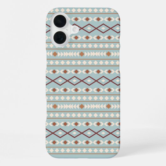 Aztec Shapes Pattern Rusts Cream Aquamarin-blau iPhone Hülle (Rückseite)