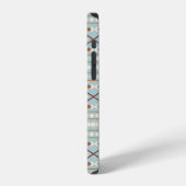 Aztec Shapes Pattern Rusts Cream Aquamarin-blau iPhone Hülle (Linke Seite)