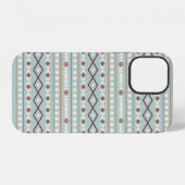 Aztec Shapes Pattern Rusts Cream Aquamarin-blau iPhone Hülle (Rückseite (Horizontal))
