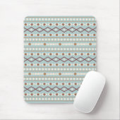 Aztec Shapes Pattern Rusts Cream Aquamarin-blau Mousepad (Mit Mouse)