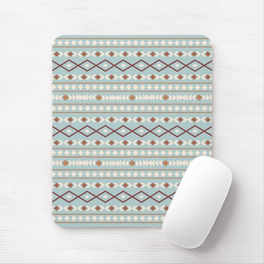 Aztec Shapes Pattern Rusts Cream Aquamarin-blau Mousepad (Mit Mouse)