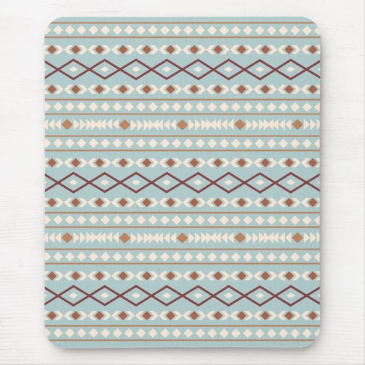 Aztec Shapes Pattern Rusts Cream Aquamarin-blau Mousepad (Vorne)