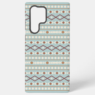 Aztec Shapes Pattern Rusts Cream Aquamarin-blau Samsung Galaxy Hülle