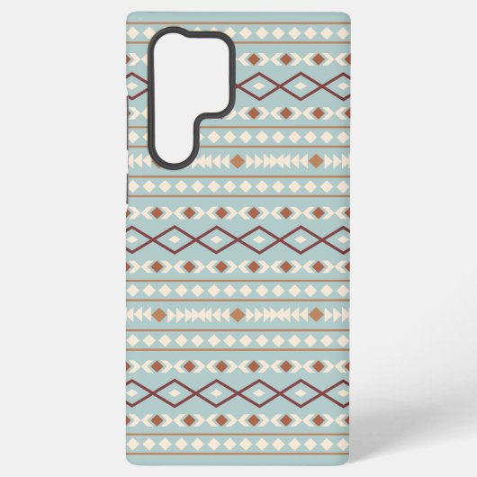 Aztec Shapes Pattern Rusts Cream Aquamarin-blau Samsung Galaxy Hülle (Rückseite)