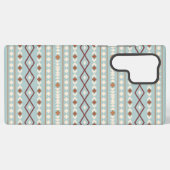 Aztec Shapes Pattern Rusts Cream Aquamarin-blau Samsung Galaxy Hülle (Rückseite (Horizontal))