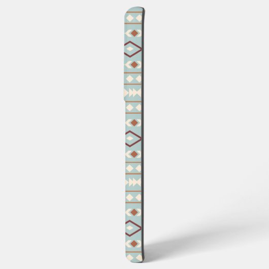 Aztec Shapes Pattern Rusts Cream Aquamarin-blau Samsung Galaxy Hülle (Linke Seite)