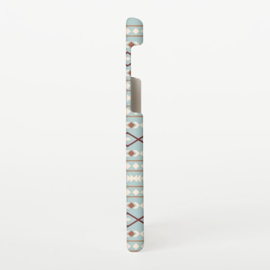 Aztec Shapes Pattern Rusts Cream Aquamarin-blau Samsung Galaxy Hülle (Linke Seite)