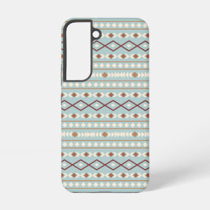 Aztec Shapes Pattern Rusts Cream Aquamarin-blau Samsung Galaxy Hülle