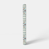 Aztec Shapes Pattern Rusts Cream Aquamarin-blau Samsung Galaxy Hülle (Linke Seite)