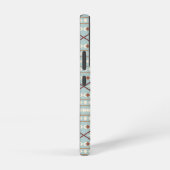 Aztec Shapes Pattern Rusts Cream Aquamarin-blau Samsung Galaxy Hülle (Rechte Seite)