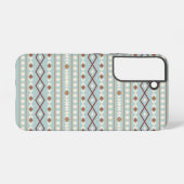 Aztec Shapes Pattern Rusts Cream Aquamarin-blau Samsung Galaxy Hülle (Rückseite (Horizontal))