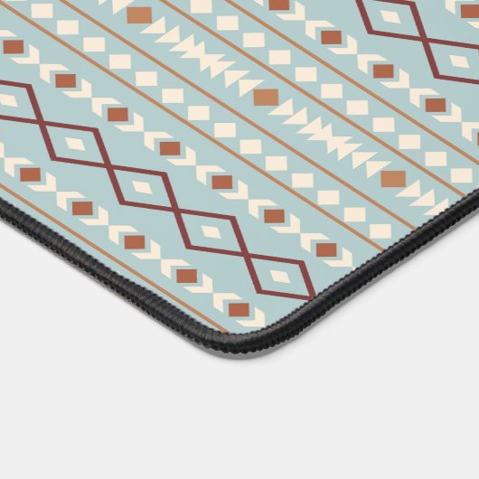 Aztec Shapes Pattern Rusts Cream Aquamarin-blau Schreibtischunterlage (Ecke)