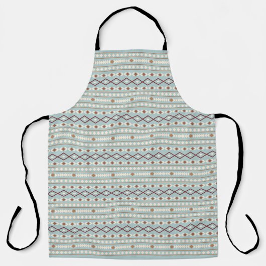 Aztec Shapes Pattern Rusts Cream Aquamarin-blau Schürze (Vorderseite)