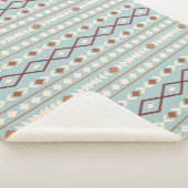 Aztec Shapes Pattern Rusts Cream Aquamarin-blau Sherpadecke (3/4)