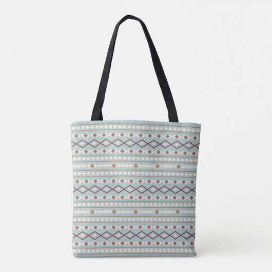 Aztec Shapes Pattern Rusts Cream Aquamarin-blau Tasche (Rückseite)